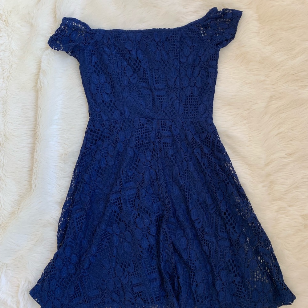 New forever 21 lace blue dress off shoulder nwt